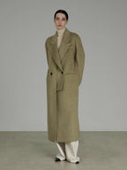unspoken 70 Wool 30 Polyester Blend Minimalist Straight Double Breasted Blazer Wool Coats