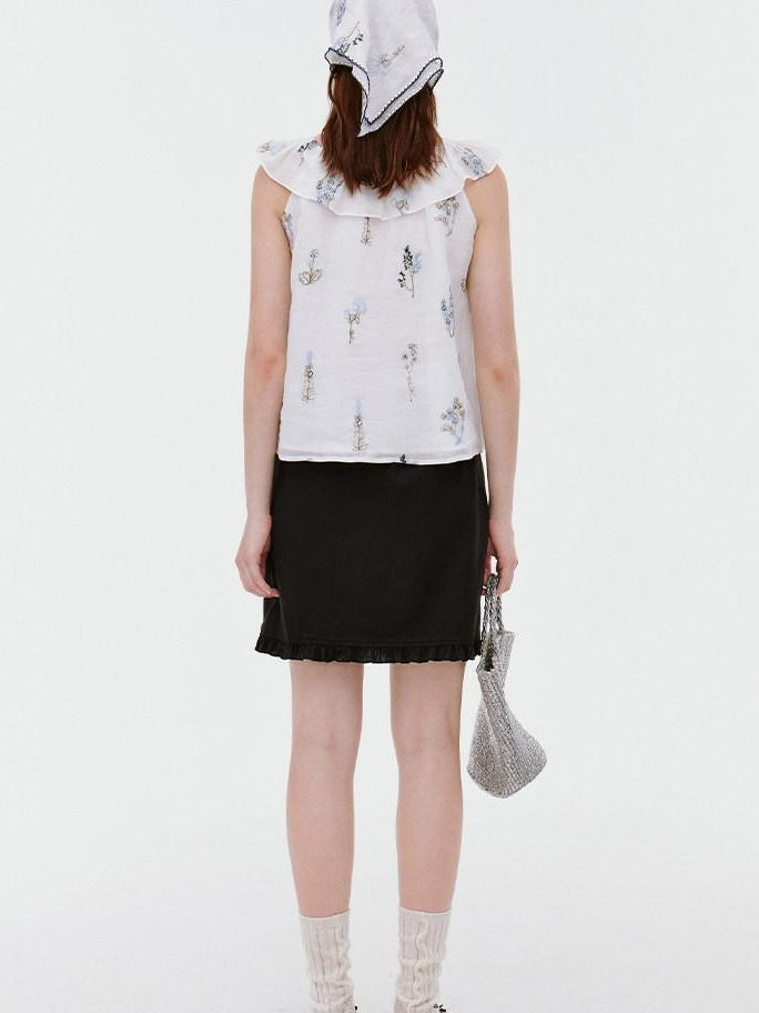 fano Pure Cotton Comfort Relaxed Office Floral Print White Camisoles