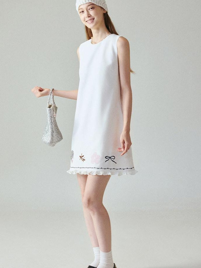 fano Breathable Recycled Linen Blend Korean Office A Line Sleeveless Midi Dresses