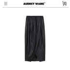 audreyyang_Shape_Retaining_Cotton_Pleated_Bubble_Midrise_Elastic_Front_Slit_Midi_Skirts_MISSTT