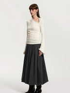 someone sometimes Elegant Office Pullover Regular Women Solid Cream Charcoal Knitwear Sweaters