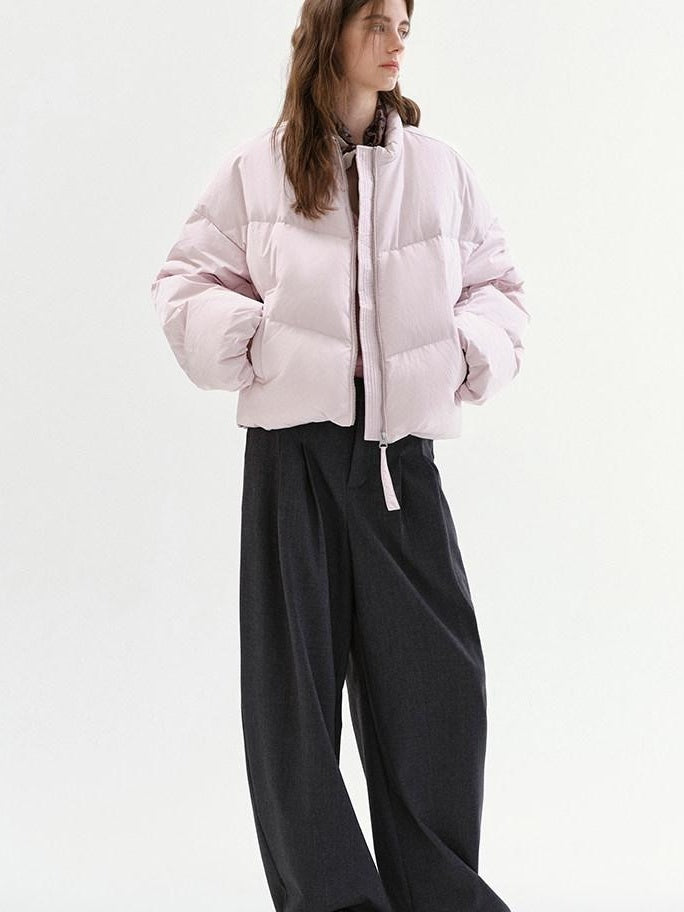 fano 90 Fill White Duck Down Warm Baseball Collar Casual Women Pink Down Jackets