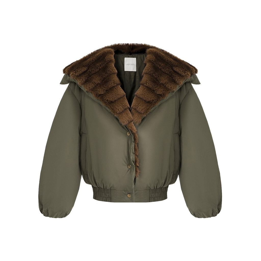 unspoken_90%_White_Duck_Down_Warm_Loose_Patchwork_Commuter_Olive_Green_Zip_Down_Jackets_MISSTT