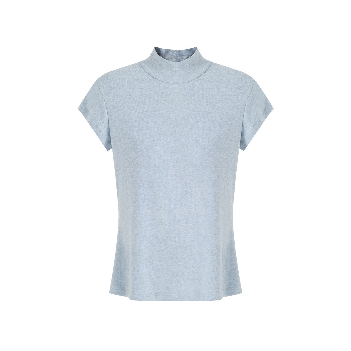 fano_Stretch_Slim_Korean_Commuter_Mock_Neck_Women_Short_Sleeve_T-Shirts_MISSTT