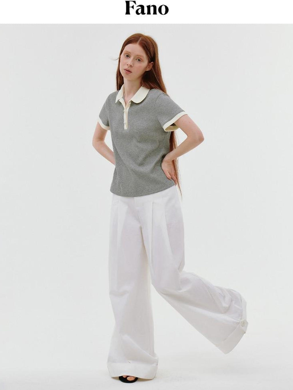 fano Stretch Cotton Henley Neck Korean Straight Heather Gray Short Sleeve T-Shirts