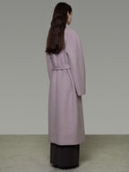unspoken Cozy Thick Lambswool Midlength Loose Fit Minimalist Commuter Lavender Wool Coats