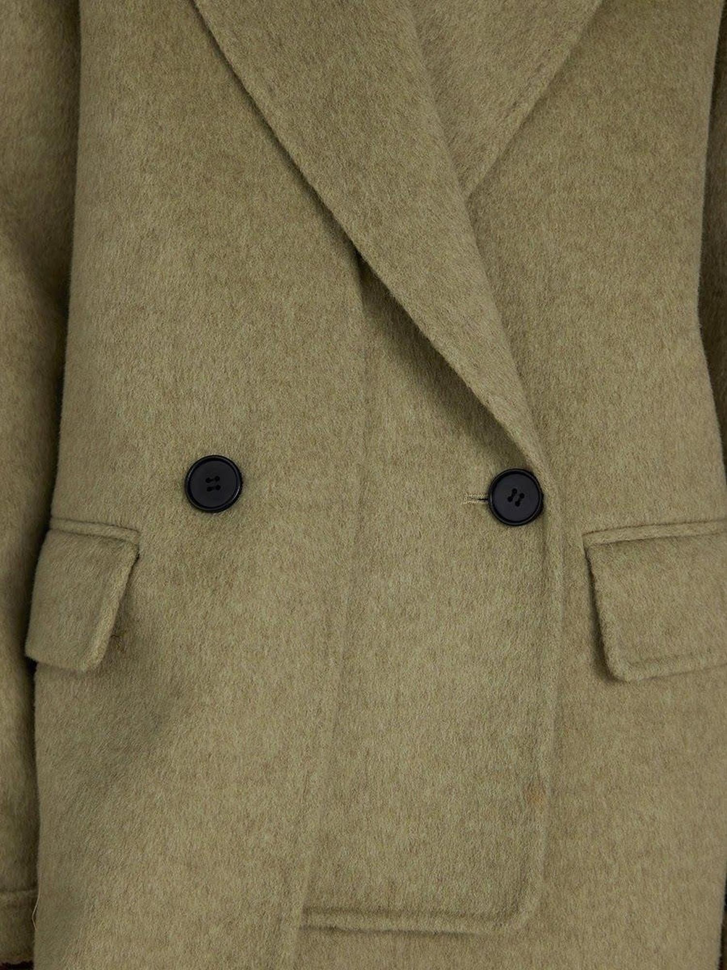 unspoken 70 Wool 30 Polyester Blend Minimalist Straight Double Breasted Blazer Wool Coats