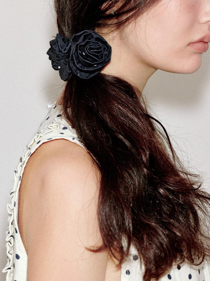 fano Blue Stripe French Style For Women Cute Printed Scrunchie Hair Accessories