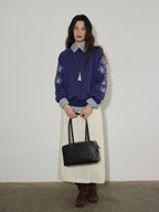 Lofi choose Breathable Lyocell Blend Pleated Loose Commuter Elastic Waist Maxi Skirts