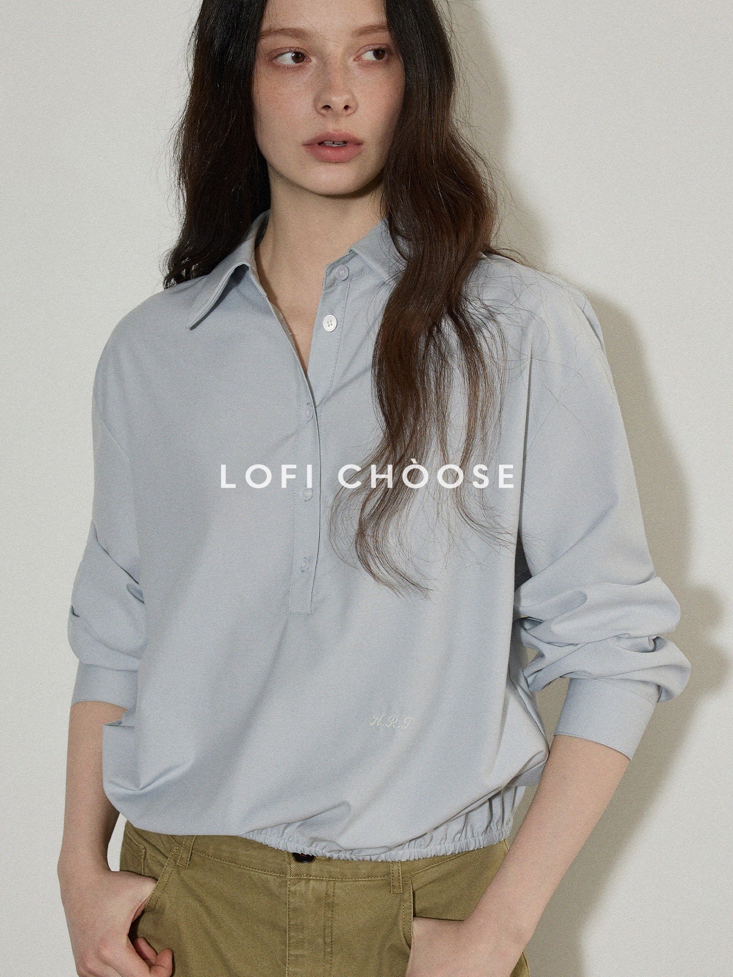 Lofi_choose_Embroidered_Loose_Drop_Shoulder_Collared_Workwear_For_Women_Polyester_Blouses_MISSTT