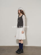 Lofi choose Slim Fit Commuter Round Neck Women Khaki Green Light Gray Long Sleeve T-Shirts