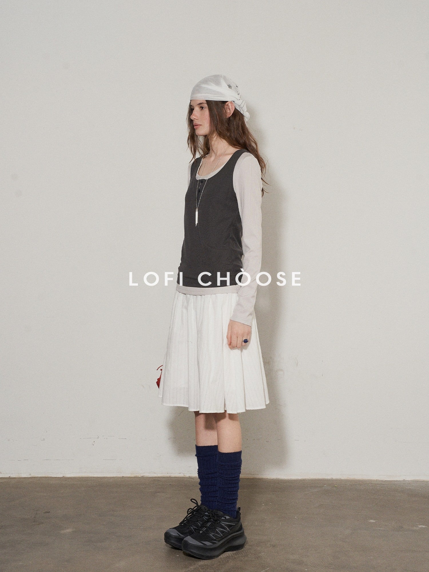 Lofi choose Slim Fit Commuter Round Neck Women Khaki Green Light Gray Long Sleeve T-Shirts