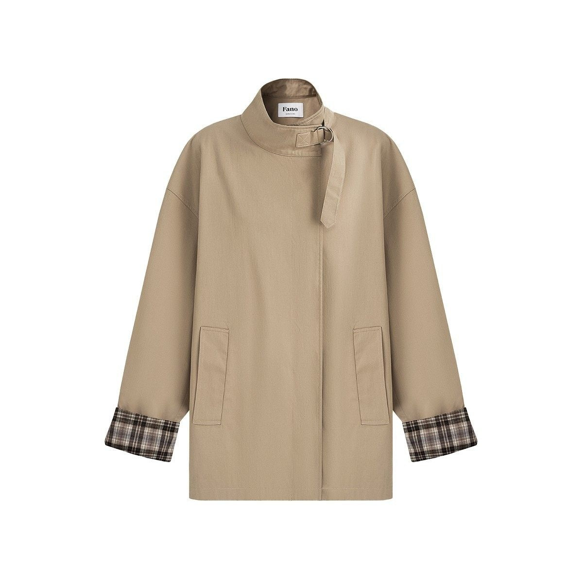 fano_Khaki_Loose_Fit_Single_Breasted_Mid_Length_Korean_Casual_Women_Trench_Coats_MISSTT