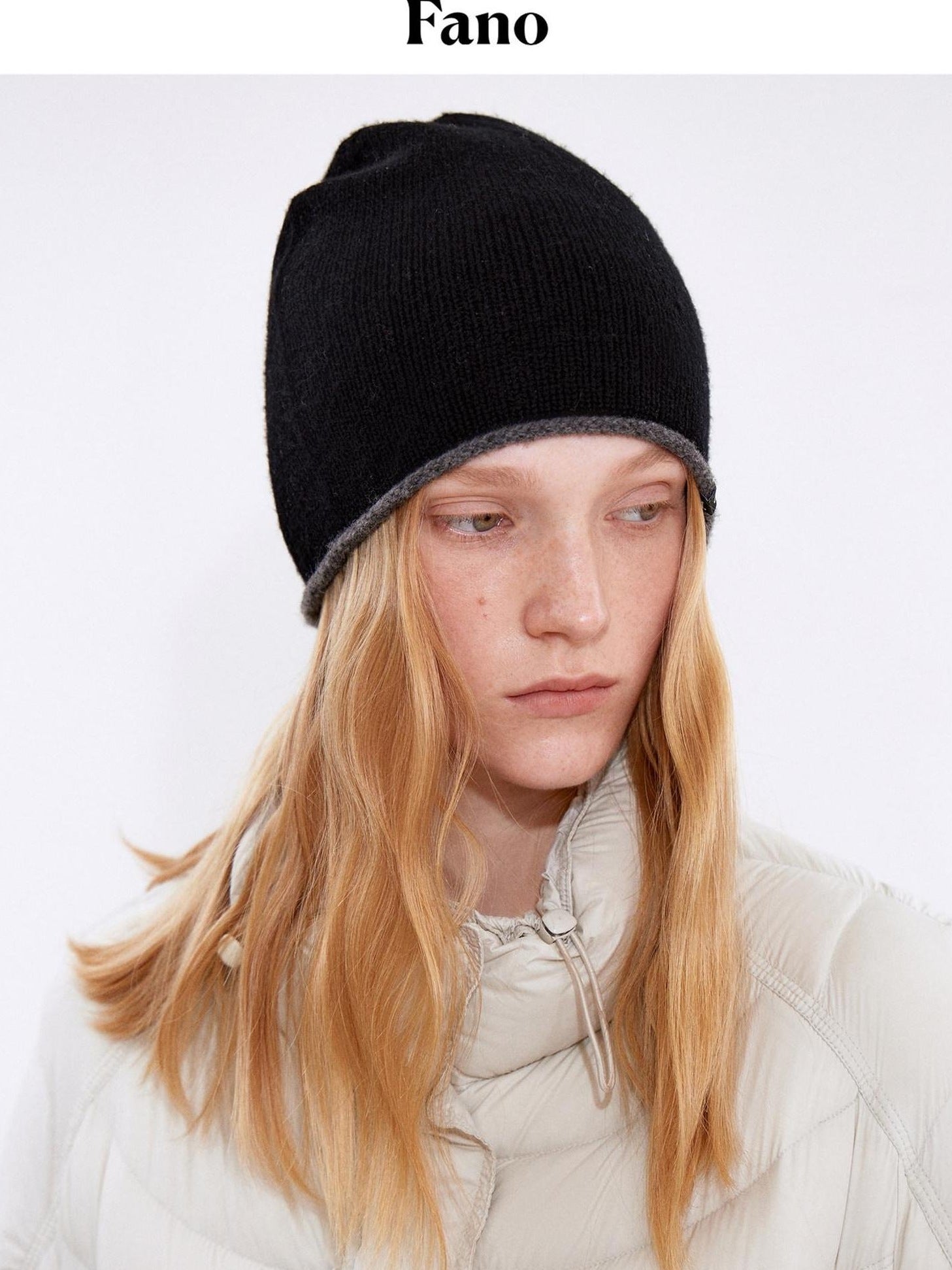 fano Cozy Wool Minimalist Knit Round Top Unisex Everyday Dark Gray Beanies