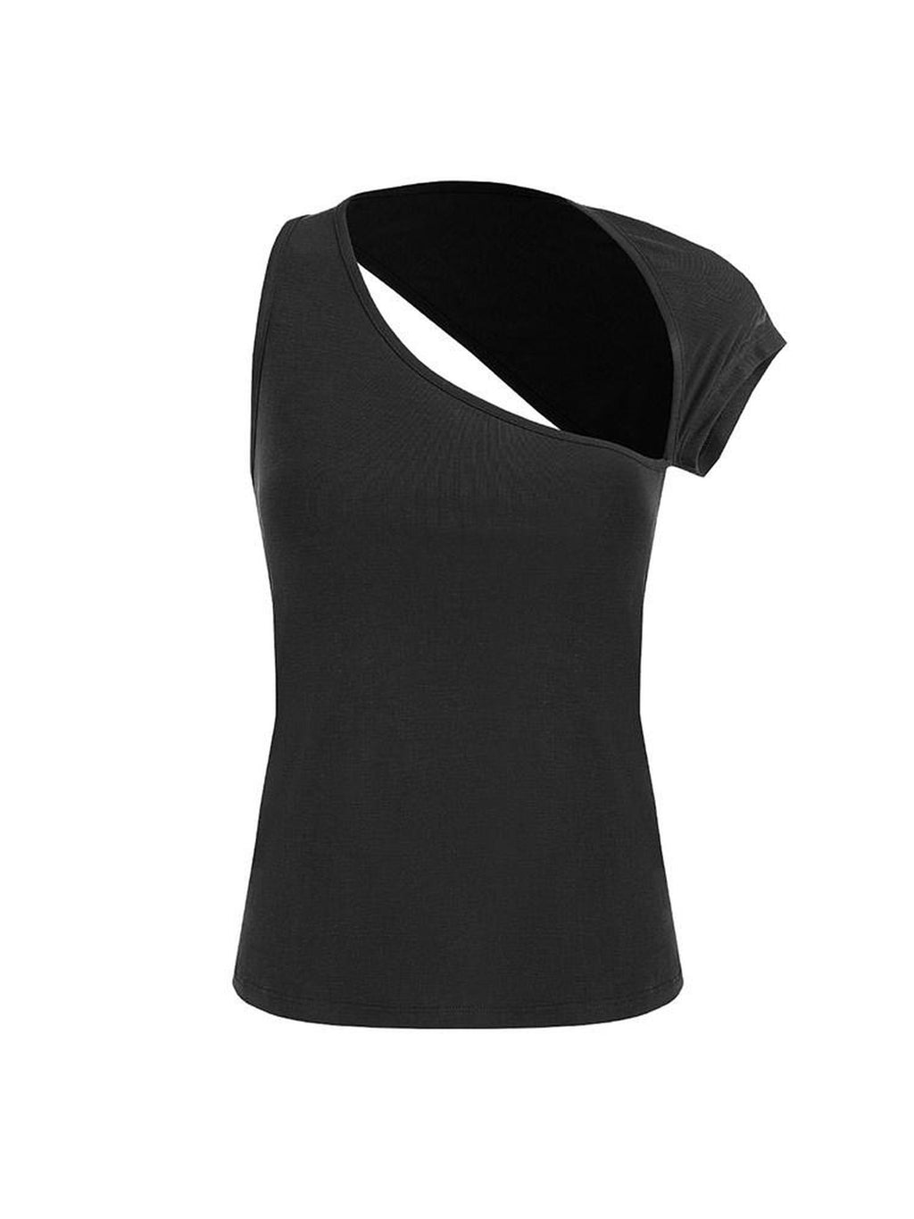 unspoken Soft Lyocell Asymmetric Neck Fitted Stone Green Off Shoulder Crop Tops