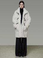 unspoken Warm Stand Collar Loose Mid Length Minimal Commuter Women Polyester Long Coats