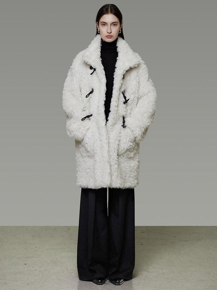 unspoken Warm Stand Collar Loose Mid Length Minimal Commuter Women Polyester Long Coats