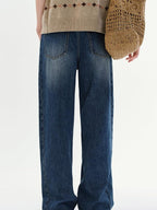fano Cotton Commuter Natural Waist Loose Fit Women Denim No Stretch Wide Leg Jeans