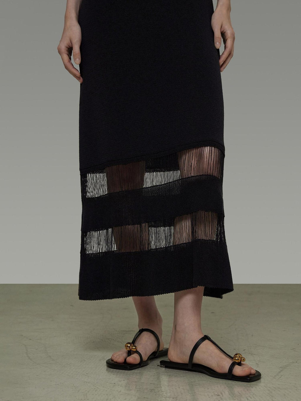 unspoken Elegant Sleeveless Cutout H Line Tank Dress City Commute Black Maxi Dresses