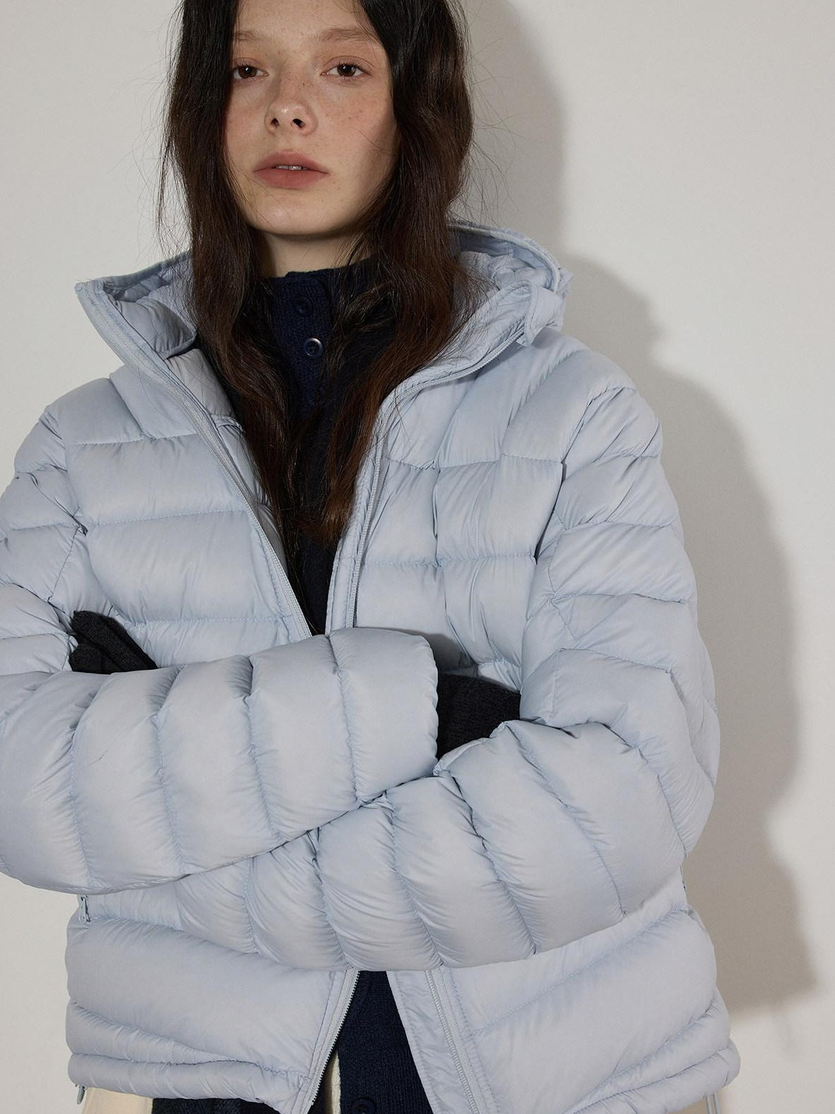 Lofi choose 90 Percent White Duck Down Thick Warm Loose Commuter Hooded Zipper Down Jackets