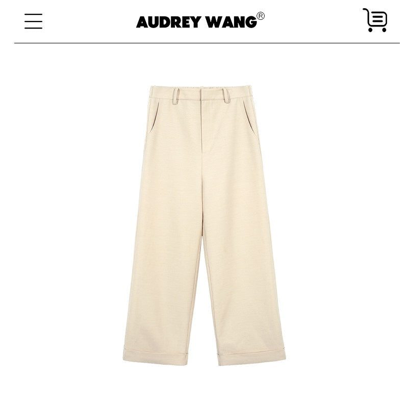 audreyyang_Oversized_Wool_Single_Button_Notch_Lapel_Long_Sleeve_Women_Cream_Black_Blazers_MISSTT
