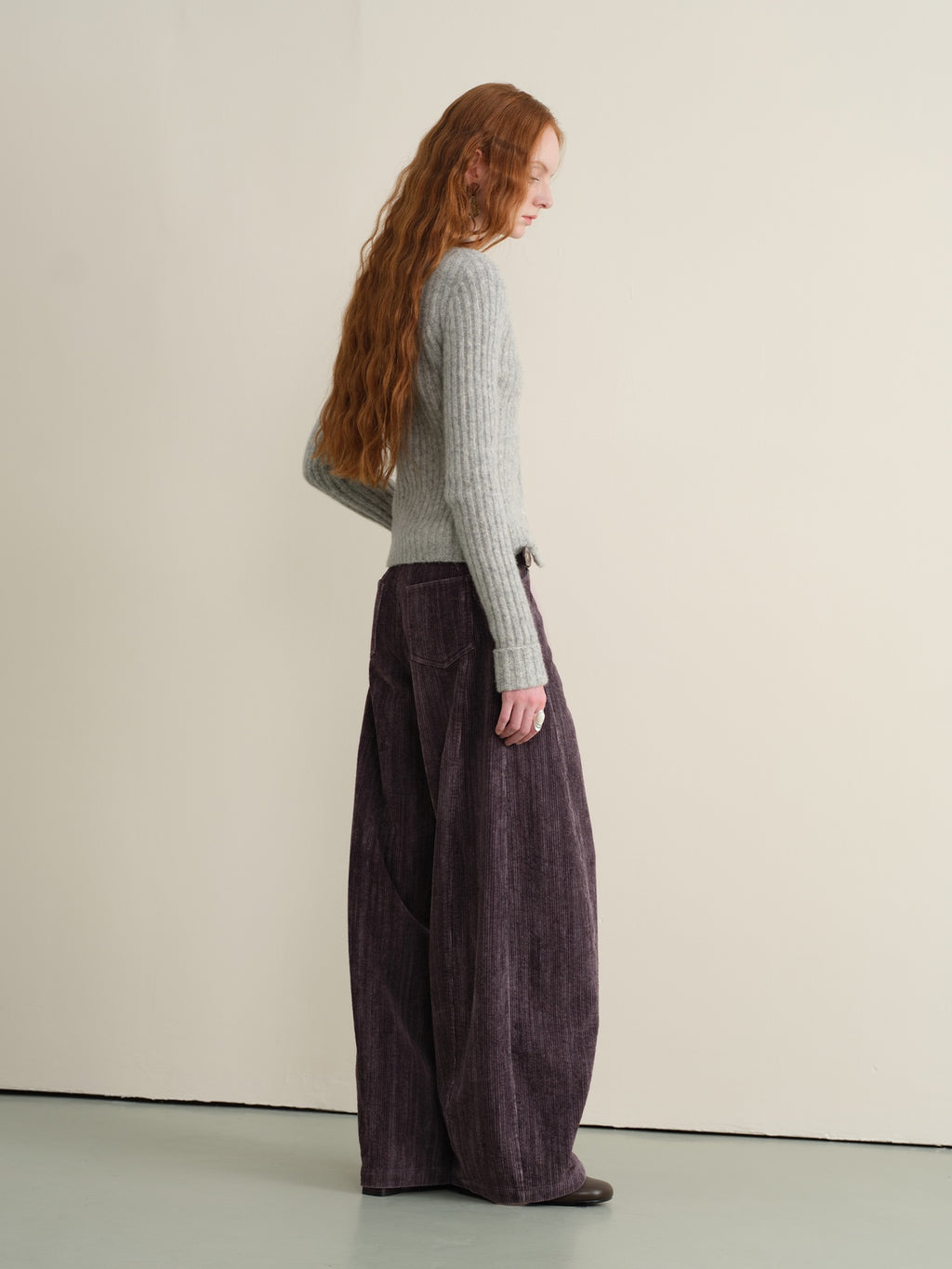 someonesometimes Washed Cotton Vintage Balloon Natural Waist Casual Women Purple Pants