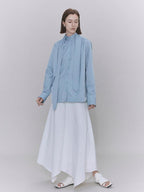 someone sometimes Recycled Viscose Linen Blend High Waist Asymmetric A Line Women Maxi Skirts