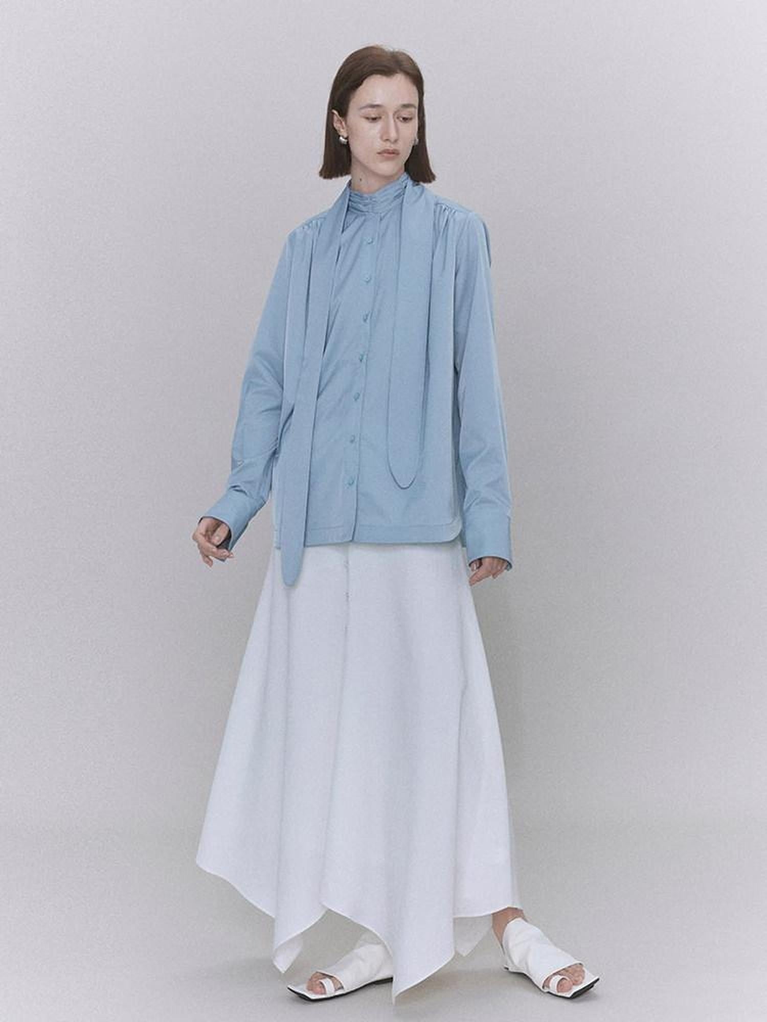 someone sometimes Recycled Viscose Linen Blend High Waist Asymmetric A Line Women Maxi Skirts