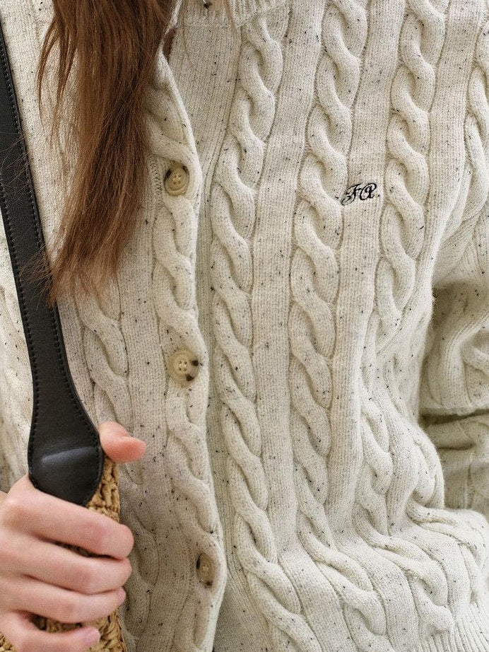 fano Thermal Embroidered Loose Fit Casual Women Long Sleeve Knit Cardigans