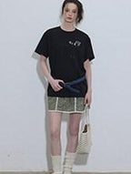 Lofi choose High Waist Floral A Line Relaxed Fit Workwear Women Coffee Green Mini Skirts