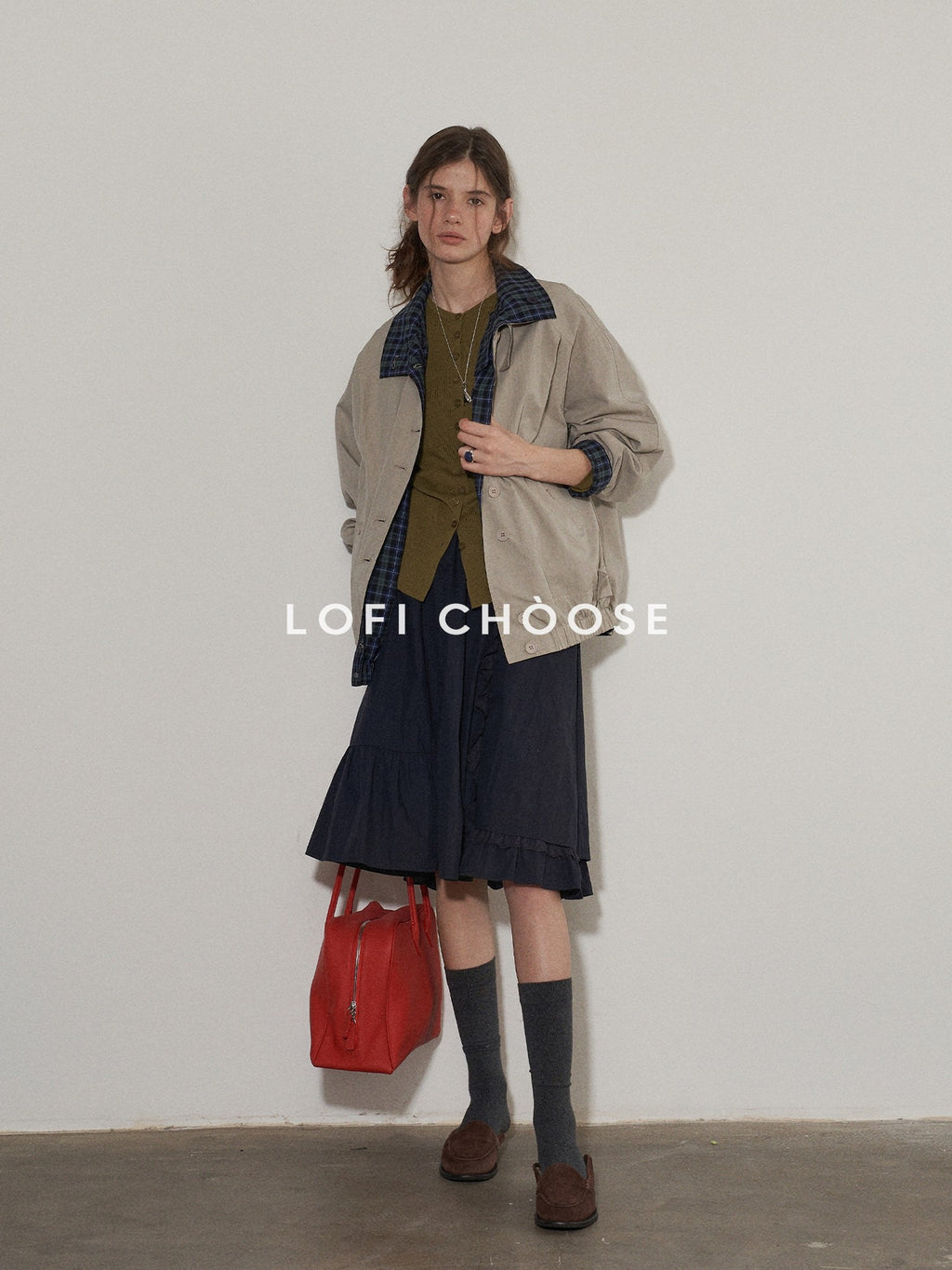 Lofi choose Button Front Slim Fit Commuter Womens Crew Neck Long Sleeve Knit Cardigans