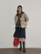 Lofi choose Button Front Slim Fit Commuter Womens Crew Neck Long Sleeve Knit Cardigans