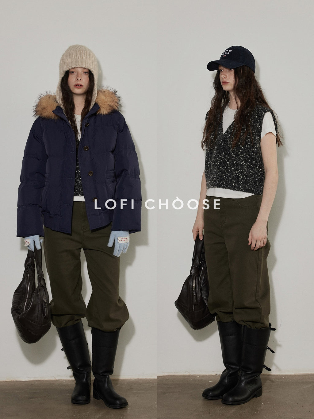 Lofi choose Wool Blend V-neck Commuter Layering Office Carbon Gray Vests
