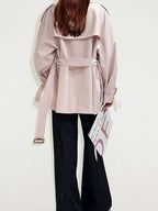 fano Double Breasted Mid Length Loose Fit Korean Commuter Women Classic Trench Coats