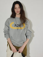 Lofi choose 100% Cotton Relaxed Crewneck Long Sleeve Women Commuter Gray Sweatshirt
