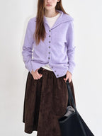 fano Recycled Fiber Loose Fit Casual High Neck Button Long Sleeve Women Cardigans