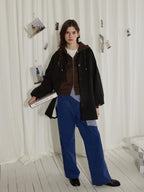 Lofi choose High Waist Distressed Vintage Blue Relaxed Cotton Zip Fly Womens Wide Leg Jeans