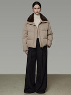 unspoken 90 White Duck Down Warm Loose Commuter Zip Lapel Women Down Jackets