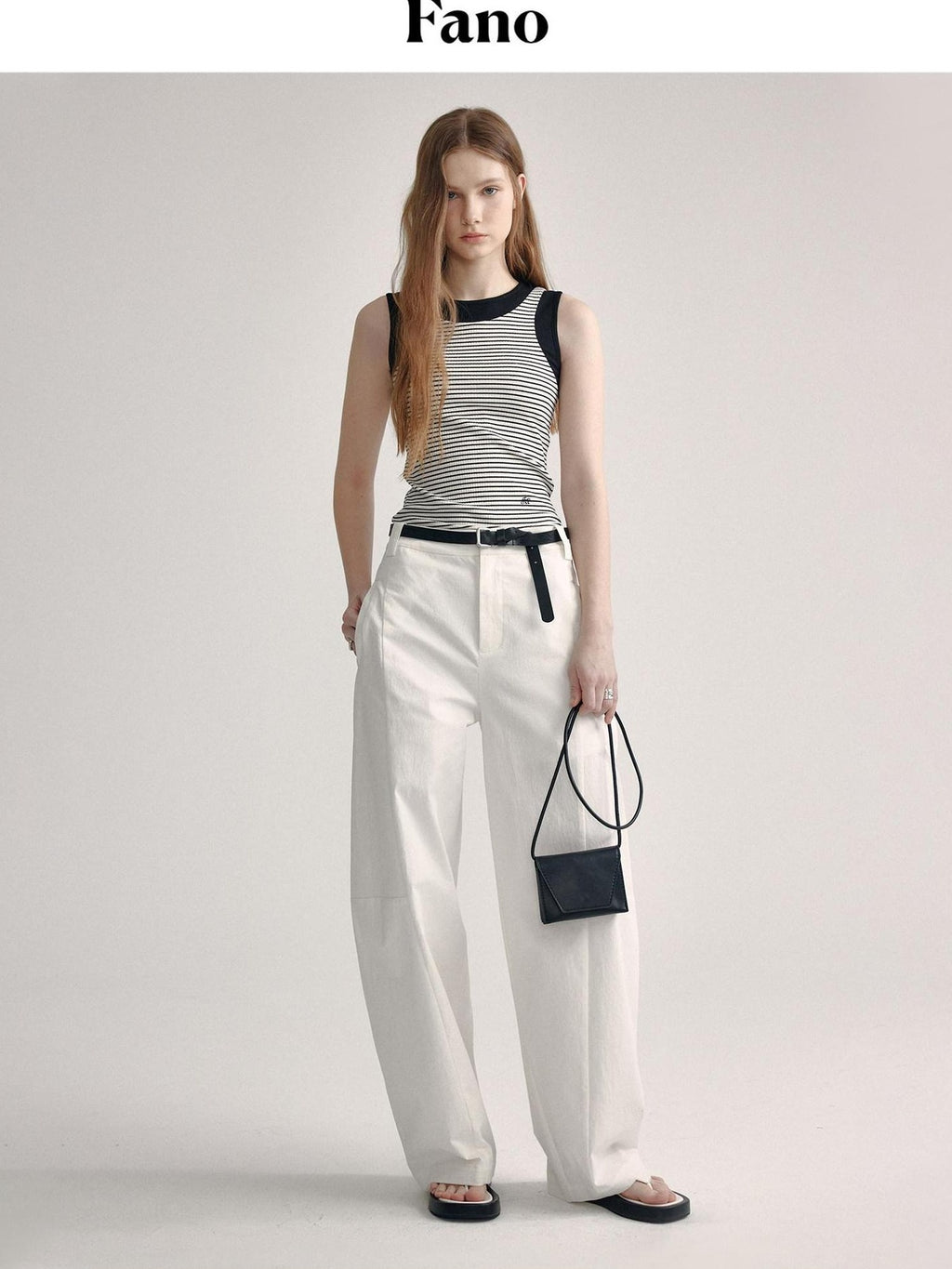 fano High Waist Sculpted Minimal Office Women Curved Pockets Rayon Wide Leg Pants