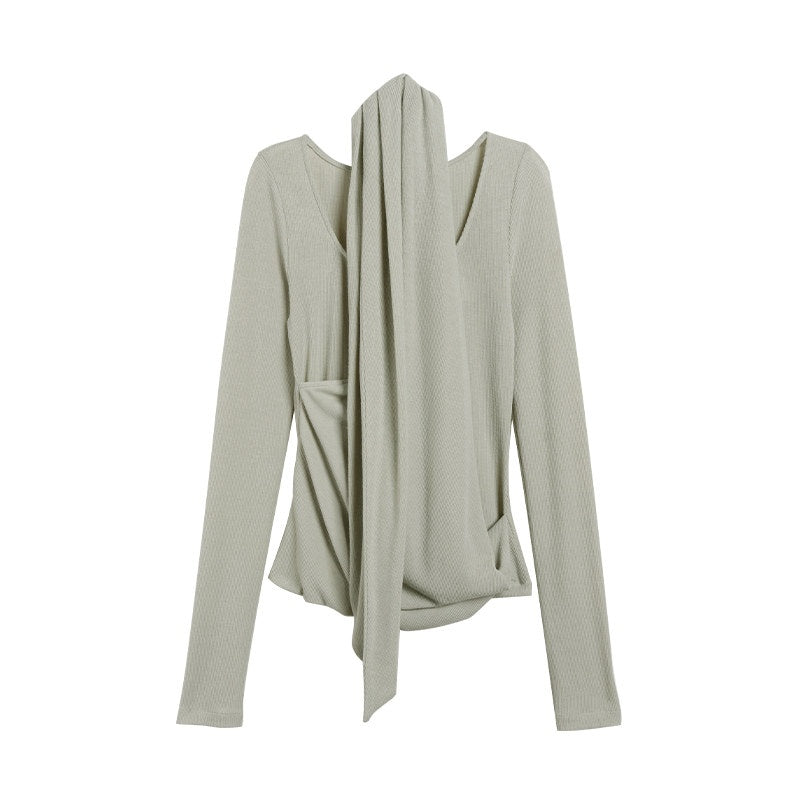 someonesometimes Faux Cashmere Windproof Slim Fit U Neck Women Duck Egg Blue Sweaters