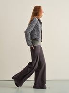 someonesometimes Wrinkle Resistant Minimal Workwear Natural Waist Women Purple Straight Pants