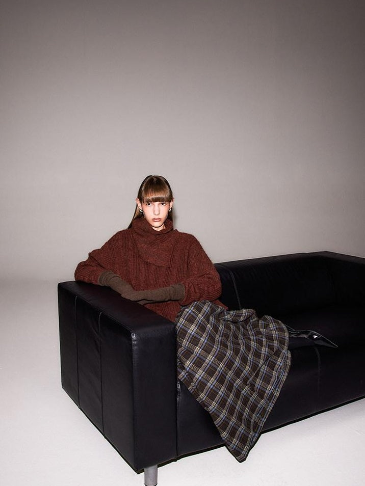 someone sometimes Vintage Red Turtleneck Commuter Pullover Knitwear Acrylic Wool Sweaters