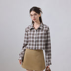 ikyou_Embroidered_Plaid_Crop_Slim_Fit_Collared_Long_Sleeve_Casual_Women_Brown_Shirts_MISSTT