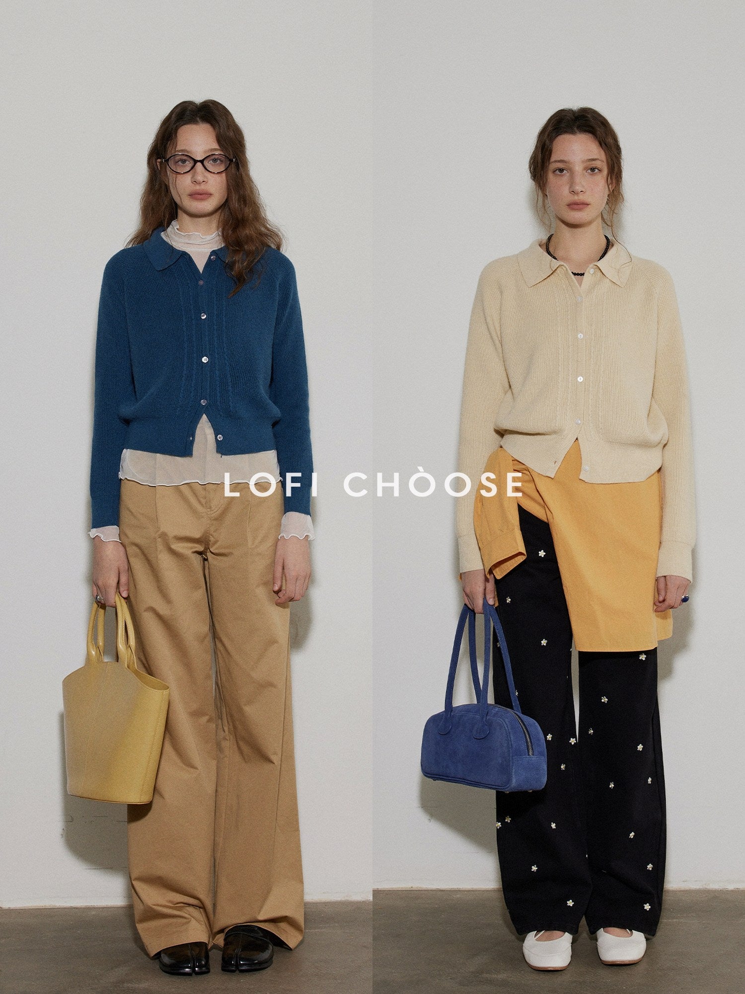Lofi choose Light Poly Wool Jacquard Workwear Short Sleeve For Women Button Knit Cardigans