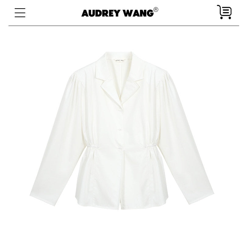 audreyyang_Durable_Viscose_Slim_Waist_Casual_Lapel_Button_Long_Sleeve_Blouses_MISSTT