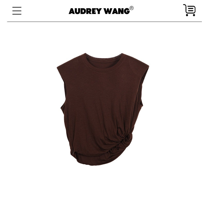 audreyyang_Recycled_Viscose_French_Chic_Pleated_Aline_Two_Piece_Sleeveless_Maxi_Dresses_MISSTT