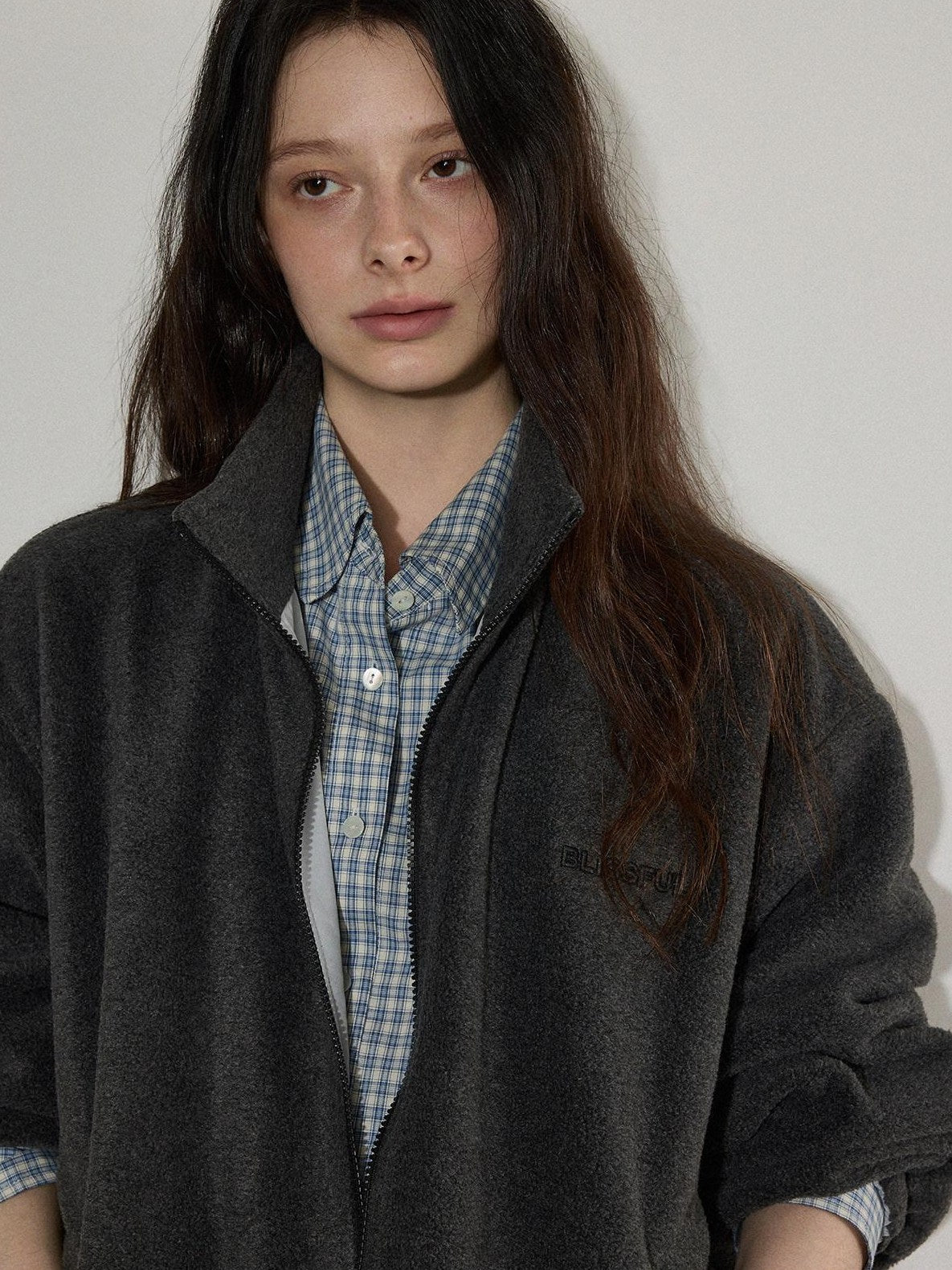 Lofi choose Pure Cotton Relaxed Fit Colorblock Plaid Collared Women Long Sleeve Shirts