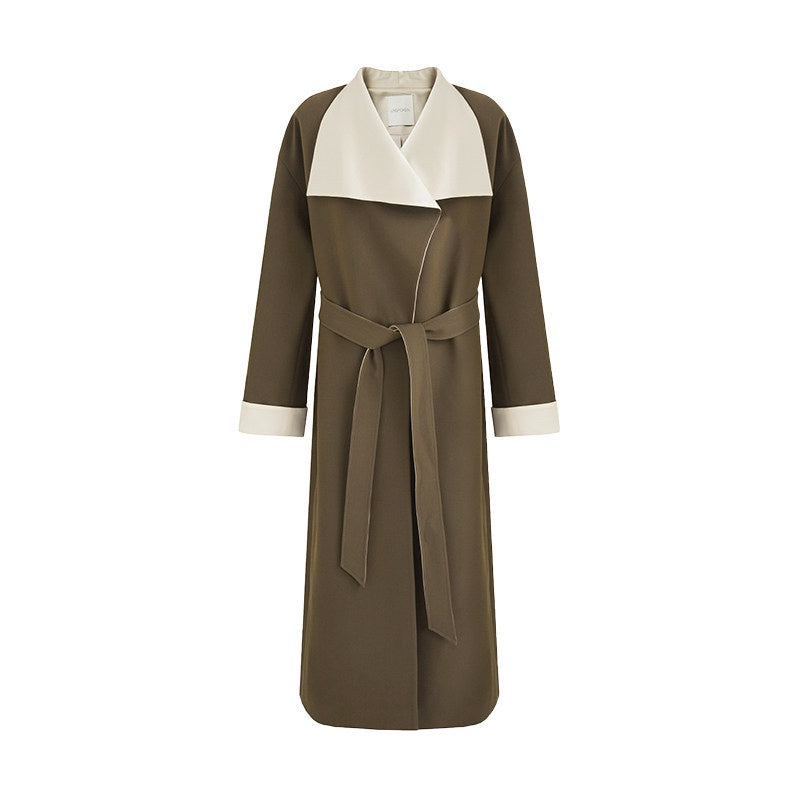 unspoken_Minimalist_Office_Loose_Longline_Poly_Blend_Women_Green_Trench_Coats_MISSTT