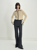 someonesometimes Soft Mohair Wool Blend Slim Short Lapel Buttoned Women Knitwear Cardigans