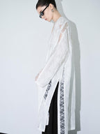 audreyyang Lightweight Breathable Loose Fringe Mid Length Women Cotton Solid Cardigans